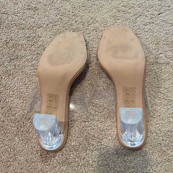 Simmi London Wide Fit clear heel sandals in natural - Picture 4 of 5